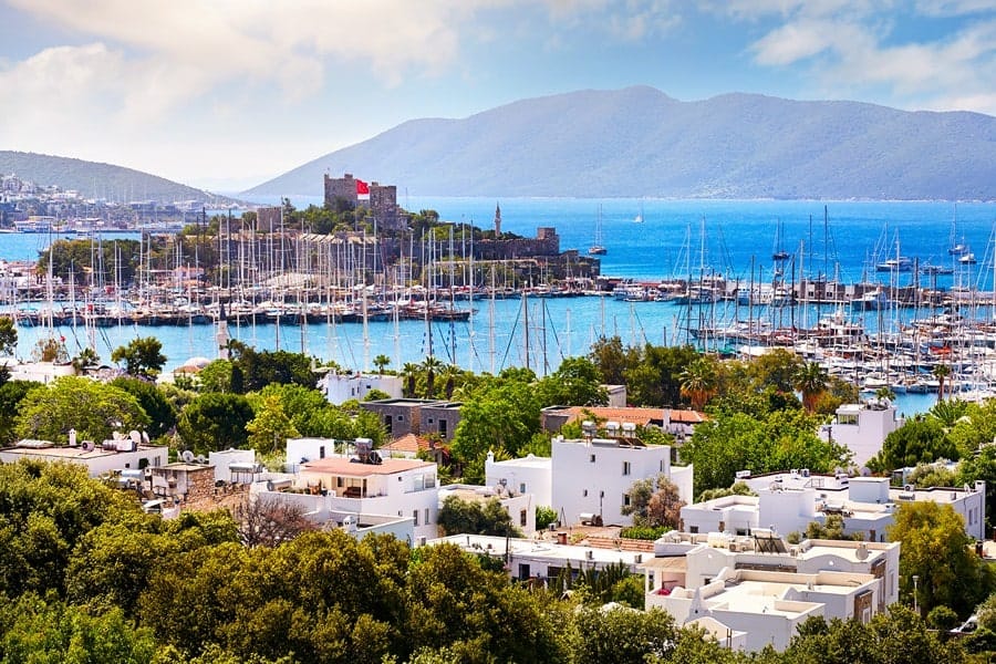 Bodrum castle and Aegean Sea