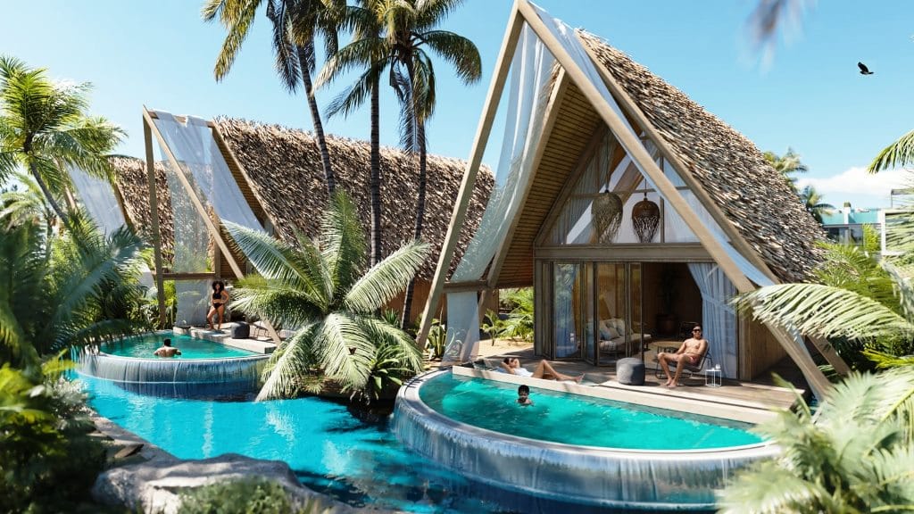Island-themed boutique villa development with cascading pools in Tatlisu, North Cyprus