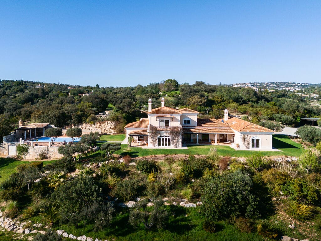 Aerial view of Algarve villa estate at completion